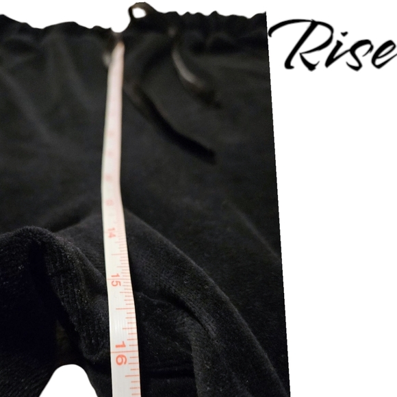 Wm Black Velour Lounge Pants 2XL Drawstring Waist Soft & Stretchy - Picture 6 of 7